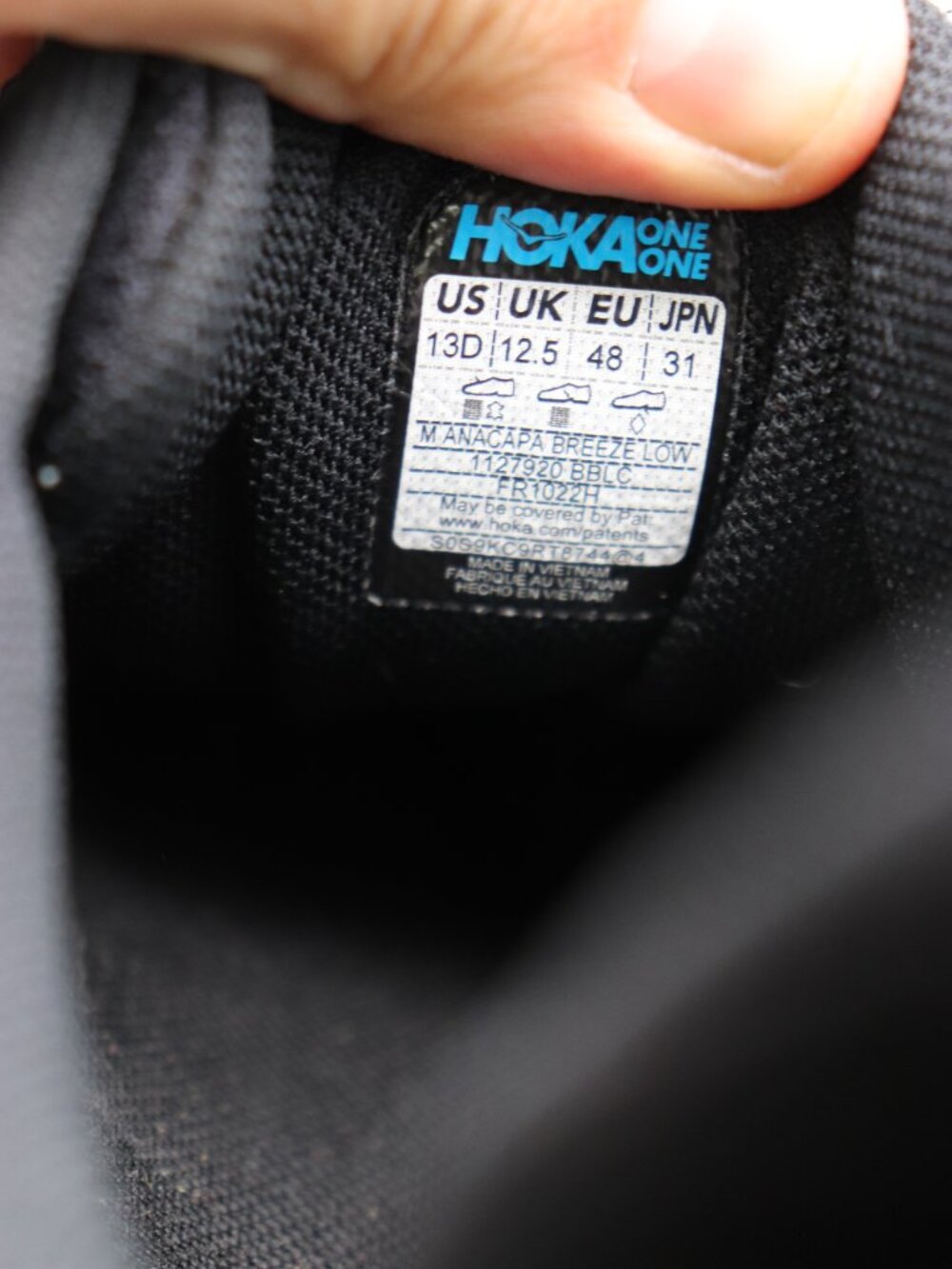 Hoka One One Anacapa Breeze Low Men's 13 D Shoes Triple Black 1127920 BBLC - Picture 3 of 9